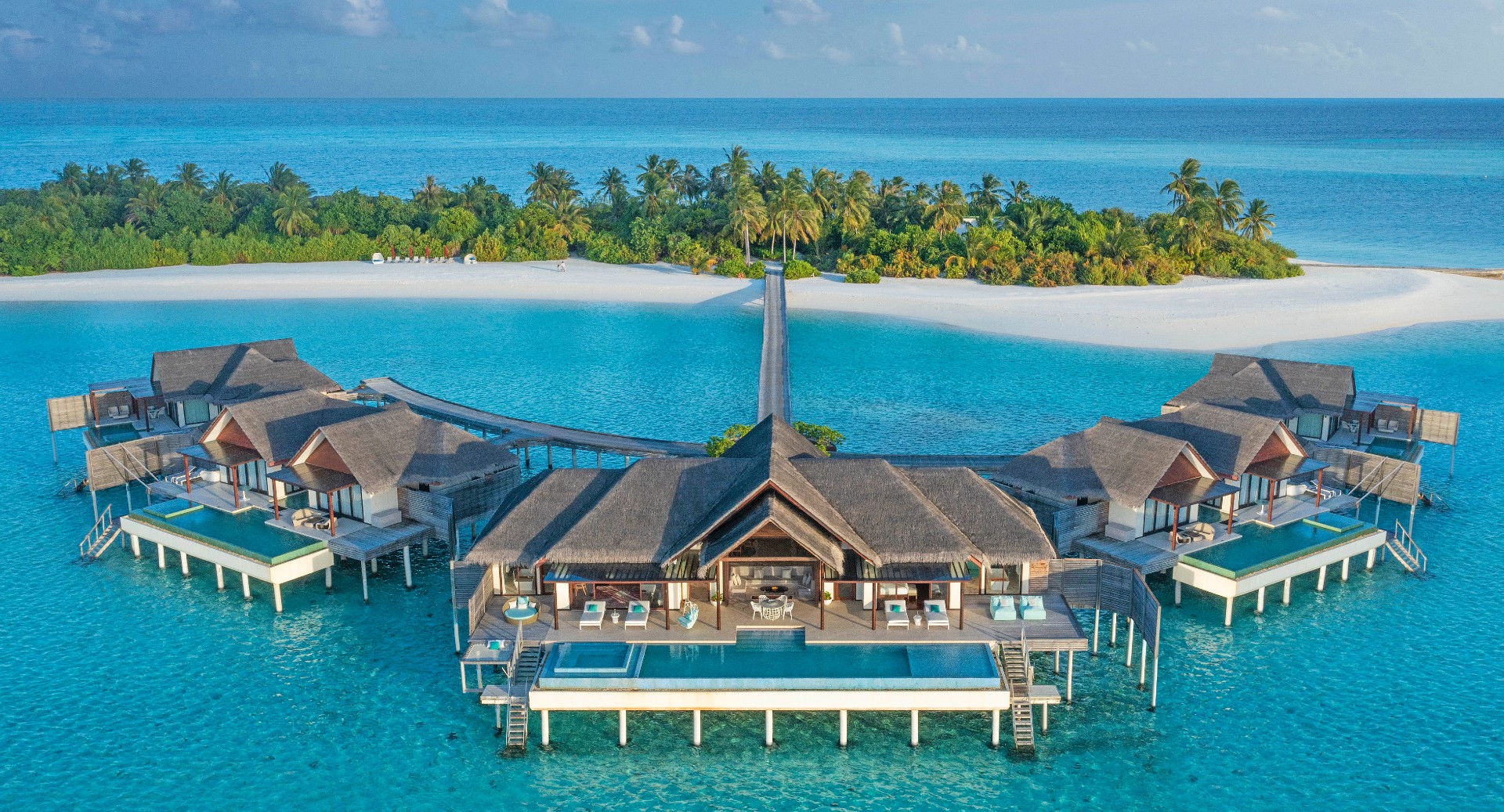 Aerial view of Pavilions at Niyama Private Islands Maldives