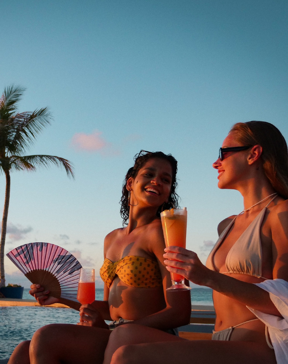 Sitting by the pool at Avani+ Fares Maldives