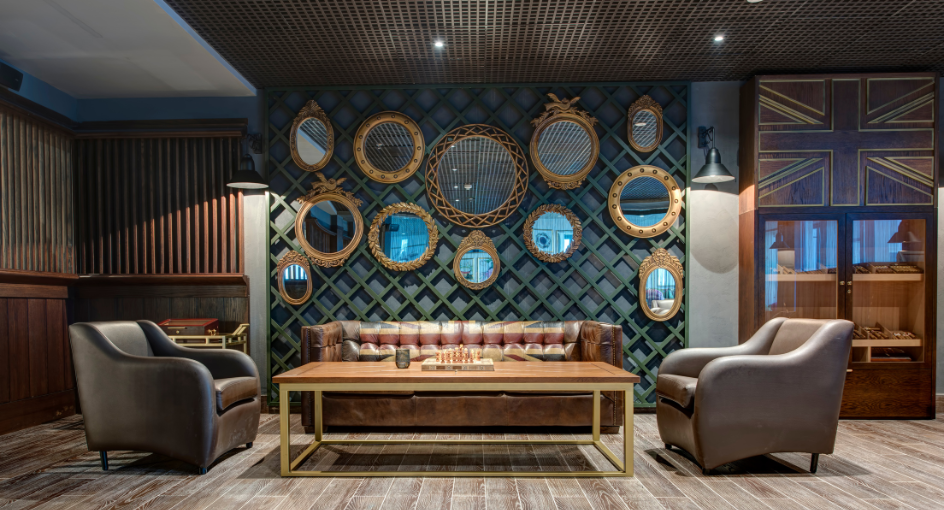 Evening layout of the lounge