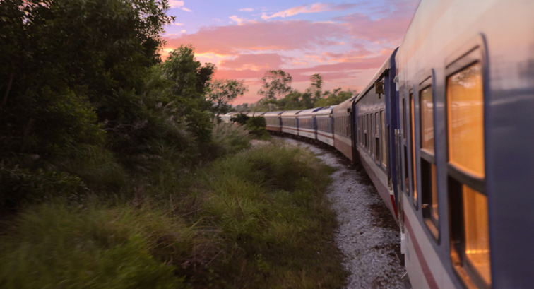 Slow travel on a train