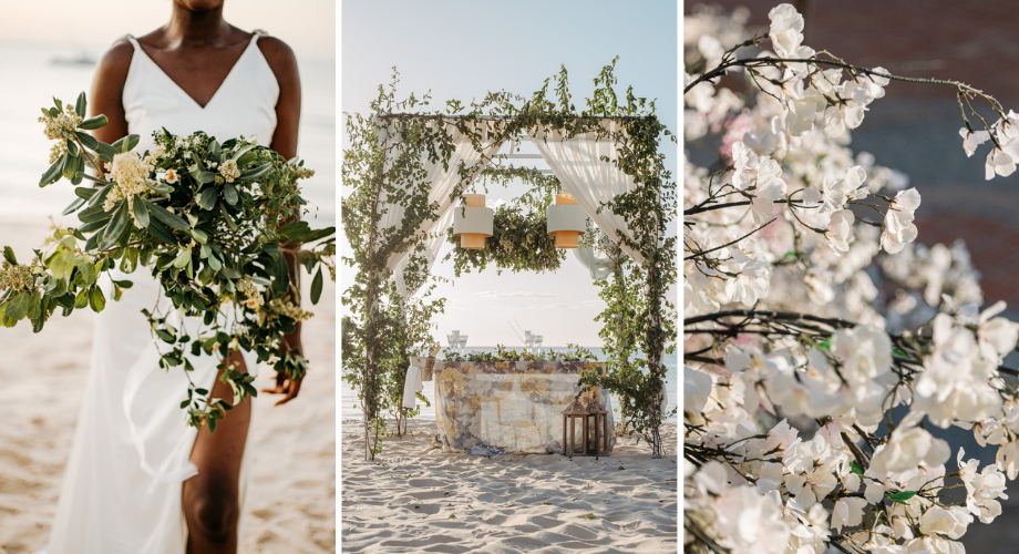 Beachside white wedding